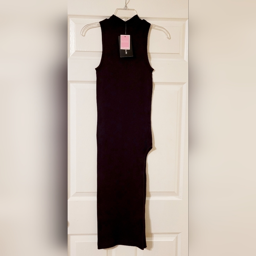NWT Dark Brown Structured Contour Rib High Neck Sleeveless Mid - Picture 12 of 13